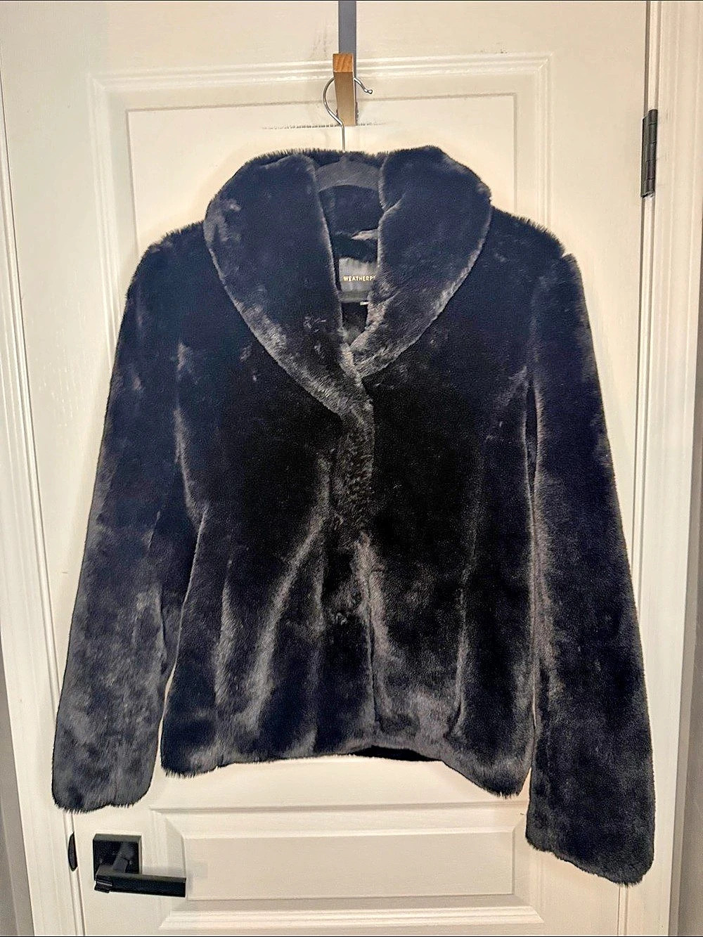 Weatherproof Faux Fur Jacket in Black Size Small Like New